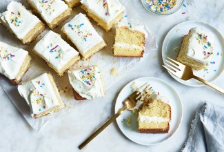Gluten-Free Vanilla Cake made with baking mix