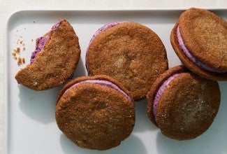 Ginger Molasses Cookies with Blueberry Filling