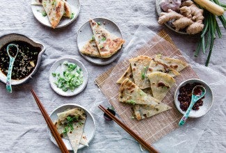 Scallion Pancakes with Dipping Sauce