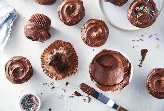 Gluten-Free Chocolate Cake or Cupcakes made with baking mix
