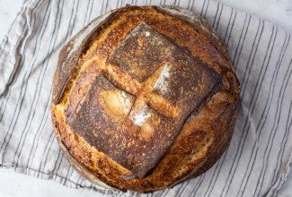 A no-knead sourdough boule