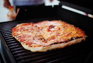 Pizza on a grill
