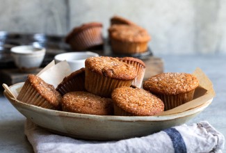 Whole Grain Vegan Cranberry-Nut Muffins