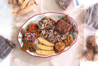 Holiday cookies on a serving plate