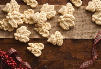 Stamped holiday cookies