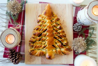 Christmas tree bread