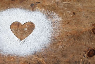 Heart made out of flour