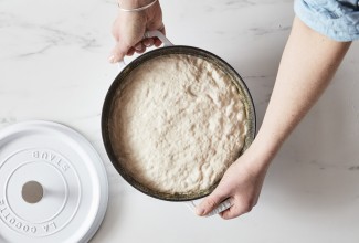 Dutch oven with high hydration bread dough