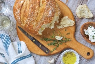 No-knead crusty white bread