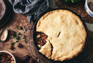 Duck, Date, and Rutabaga Pot Pie with a Duck-Fat Biscuit Crust