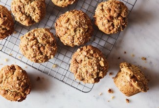 Caramel Banana Walnut Muffins