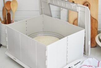 Bread proofer with lid off to show dough 