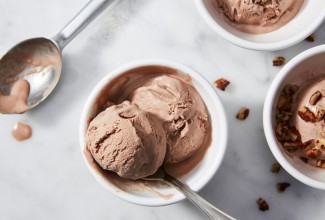 Chocolate Ice Cream made with baking sugar alternative