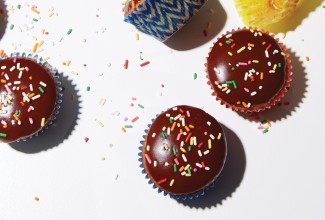 Chocolate cupcakes with sprinkles