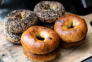 Bagels, baked in an Ooni oven