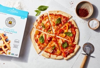 Gluten-Free Now-or-Later Pizza made with baking mix