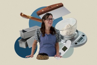 Collage of Tara and selected bread tools