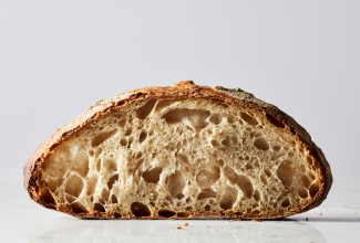 Bread with open crumb structure