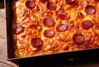 Pepperoni Pizza in the Detroit-Style Pizza Pan