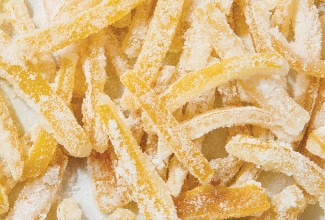Close up of candied citrus peel