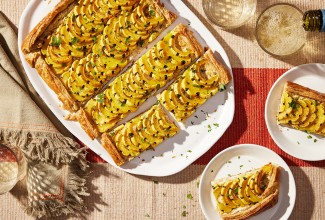 Delicata Squash Galette with Cheese and Herbs