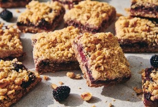 Blackberry Coconut Bars with Hazelnut Crumble 