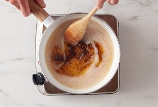 Brown butter being made on the stove top