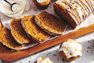 Pumpkin Gingerbread with Orange Glaze 