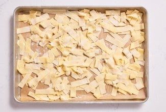 Fresh homemade egg noodles