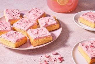 Strawberry Lemonade Bars served on a plate