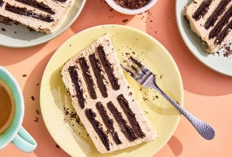 Iced Coffee Icebox Cake on a plate