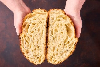 Interior of Croissant Sourdough Bread 