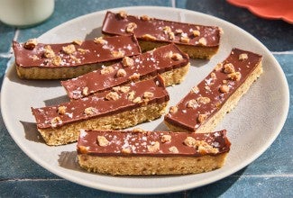 No-Bake Chocolate and Date Energy Bars on a plate
