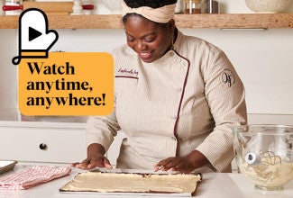 Lasheeda Jones making a Buche de Noel