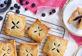 Blueberry Hand Pies Bakealong via @kingarthurflour