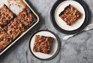 Chocolate Pecan Slab Pie via @kingarthurflour