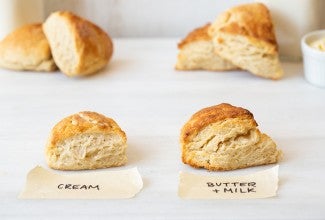 Cream scones vs. butter scones via @kingarthurflour