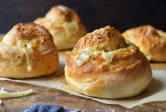 Gruyere Stuffed Crusty Loaves Bakealong via @kingarthurflour