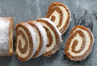 Pumpkin Cream Cheese Roll via @kingarthurflour