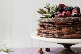 chocolate crepe cake via@kingarthurflour