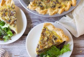 Mushroom-Cheddar Quiche