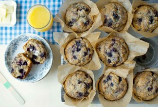 100% Whole Wheat Blueberry Muffins