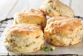 Gluten-Free Bacon and Cheddar Savory Biscuits made with baking mix