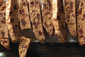 Chocolate, Raspberry, and Walnut Whole Wheat Biscotti