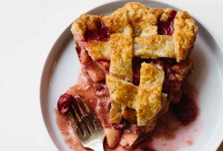 Pear and Sour Cherry Pie