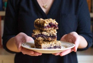 Blackberry Coconut Bars with Hazelnut Crumble