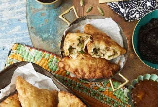 Spicy Samosas with Tamarind-Date Chutney