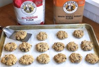 Oatmeal cookies and flour bags