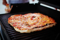 Pizza on a grill