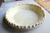 Fluted pie crust in pan